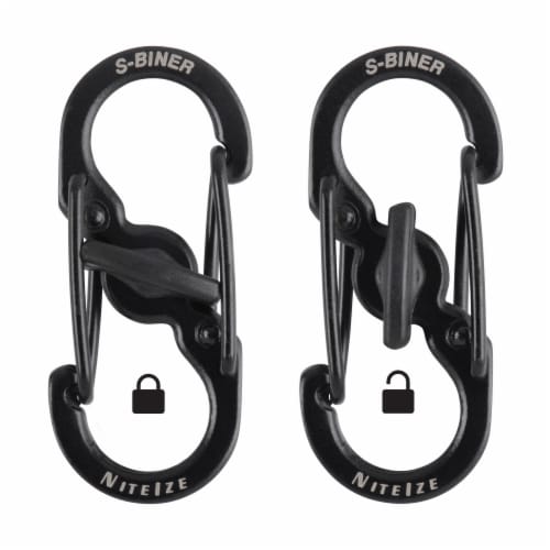 Nite Ize S-Biner MicroLock Stainless Steel - Black Perspective: front
