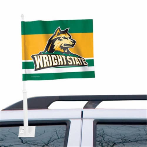 Rico Industries Wright State Car Flag Perspective: front