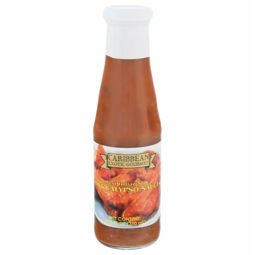 Caribbean Exotic Gourmet® West Indian Style Hot Calypso Sauce Perspective: front