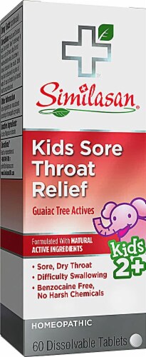 Similasan Kids Sore Throat Relief Dissolvable Tablets 60 Count Perspective: front