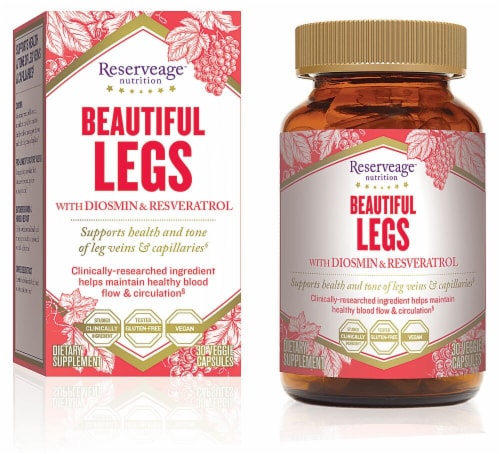 Reserveage Nutrition Beautiful Legs Advanced Diosmin Complex Capsules Perspective: front
