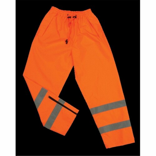 2W 738C-E 4XL Class E Waist Rain Pants - Orange&#44; 4 Extra Large Perspective: front