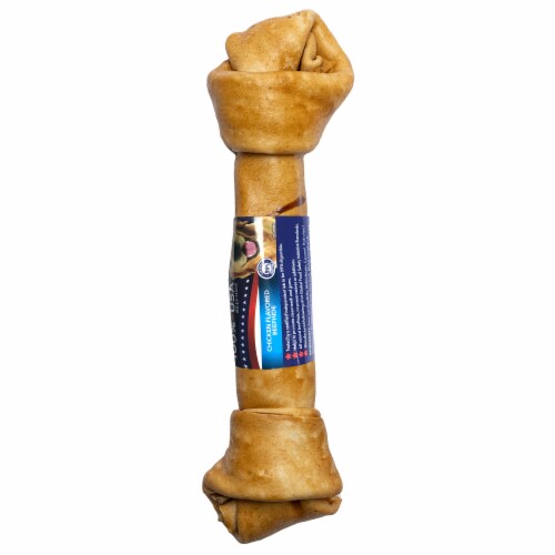 Pet Factory Made in USA Beefhide Bone Chicken Flavored - 12", 1 Count Perspective: front