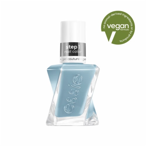 essie Gel Couture Baby Blue First View Nail Polish Perspective: front