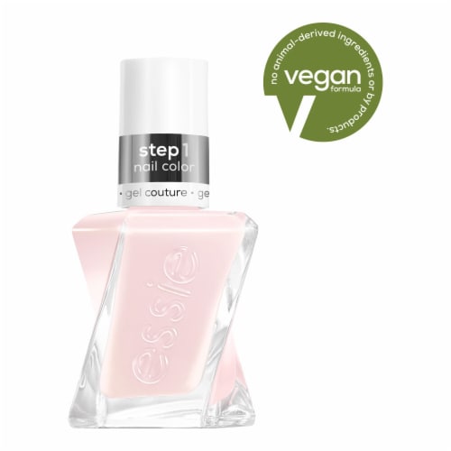 essie Gel Couture Blush White Wearing Hue Nail Polish Perspective: front