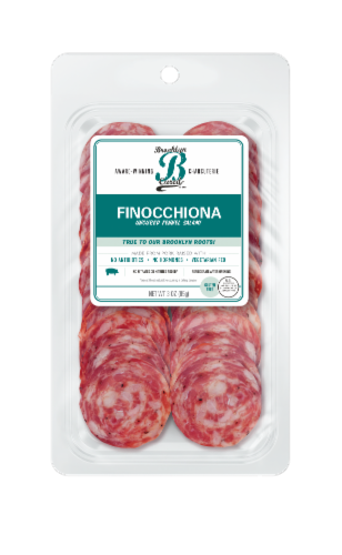 Brooklyn Cured™ Finocchiona Uncured Fennel Salame Presliced Perspective: front