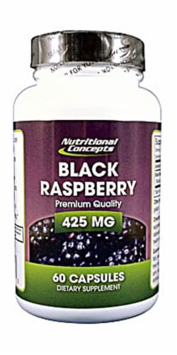Nutritional Concepts Black Raspberry Capsules 425 mg Perspective: front