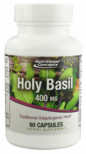 Nutritional Concepts Holy Basil Capsules 400 mg Perspective: front