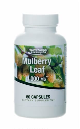 Nutritional Concepts Mulberry Leaf Capsules 1000 mg Perspective: front