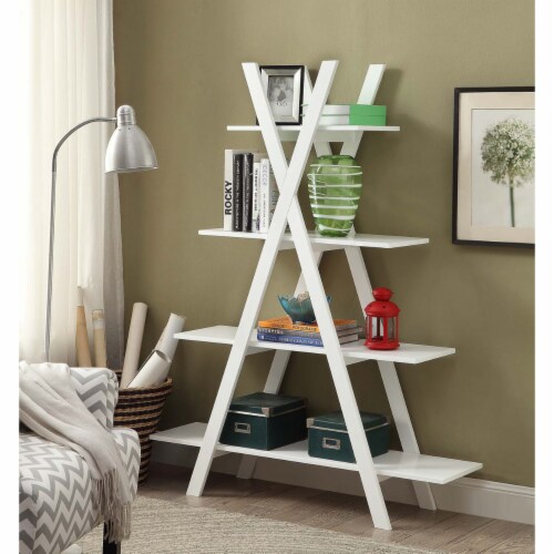 White triangle bookshelf hotsell