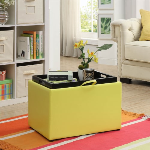 Convenience Concepts 143523Y Accent Storage Ottoman Yellow 1