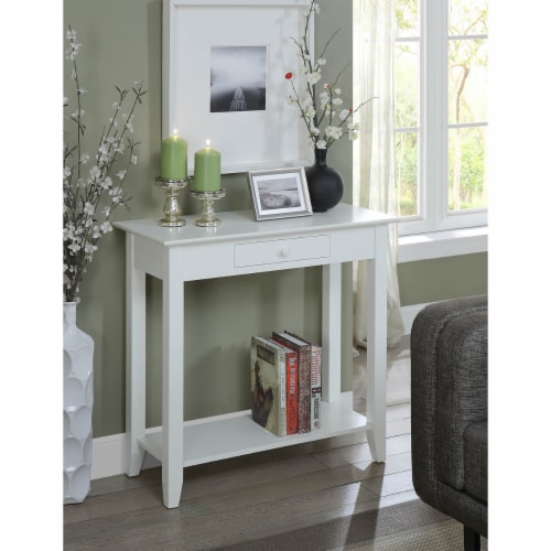 American Heritage 1 Drawer Hall Table with Shelf Perspective: front