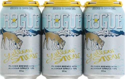 Rogue Yellow Snow Pilsner Beer Perspective: front
