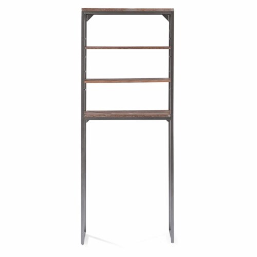 Homestyles Barnside Wood Over The Commode Stand in Gray Perspective: front