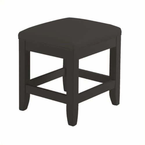 Homestyles Bedford Wood Vanity Bench in Black Perspective: front