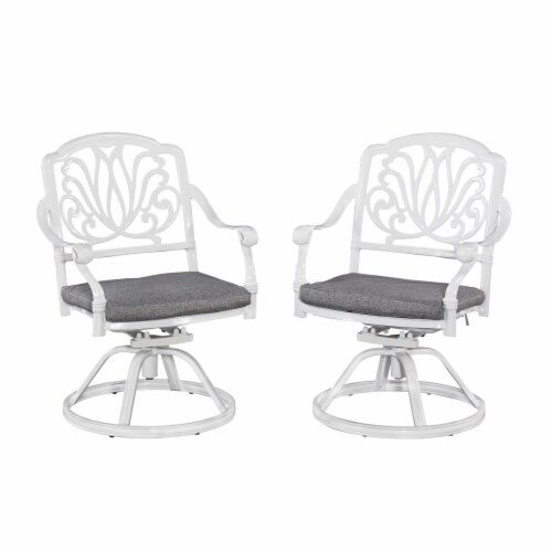 Homestyles 6662-53 Capri Outdoor Swivel Rocking Chair, White - 36 x 24.75 x 26.25 in. Perspective: front