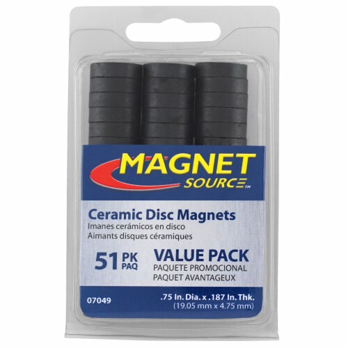 The Magnet Source Ceramic Disc Magnets - 51 Pack - Black Perspective: front