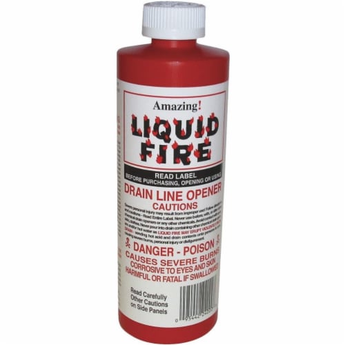 Amazing Products LF-P-24 16 oz Liquid Fire Drain Opener Perspective: front