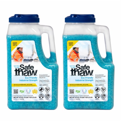 Safe Thaw Industrial Strength Salt Free Traction Ice Melt, 10lb 7oz Jug (2 Pack) Perspective: front