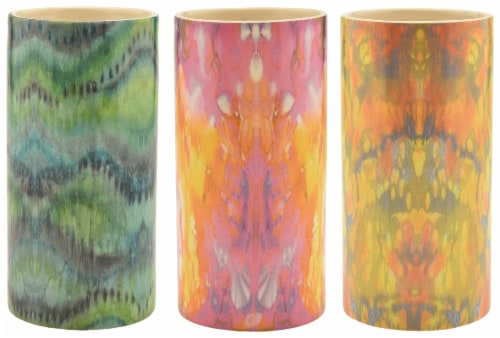 Round Tie Dye Ceramic Assorted Vase Perspective: front