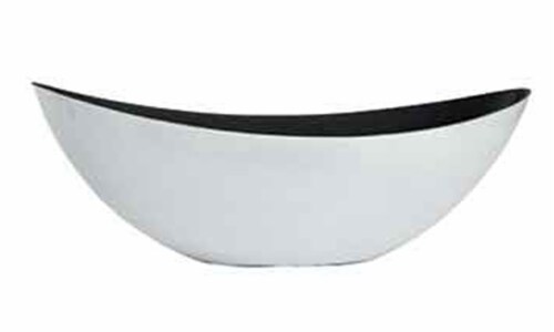 Oval Glitter White Plastic Planter Perspective: front