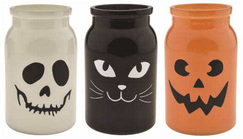 Glass Assorted Halloween Face Vase Perspective: front