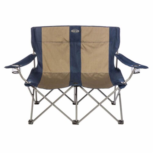 Kamp Rite Portable Folding Outdoor Double Camping Lawn Beach Chair Navy Tan 1 Piece Mariano s