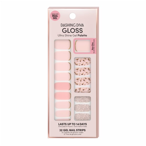 Dashing Diva GS14 Feeling Flush Gloss Gel Nail Strip Perspective: front