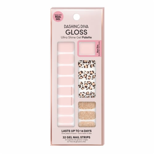 Dashing Diva GS18 Cheetah-licious Gloss Gel Nail Strip Perspective: front
