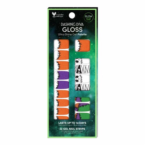 Dashing Diva GS435 Gloss Ultra Shine Gel Palette Stitches and Stones Gel Nail Strips Perspective: front