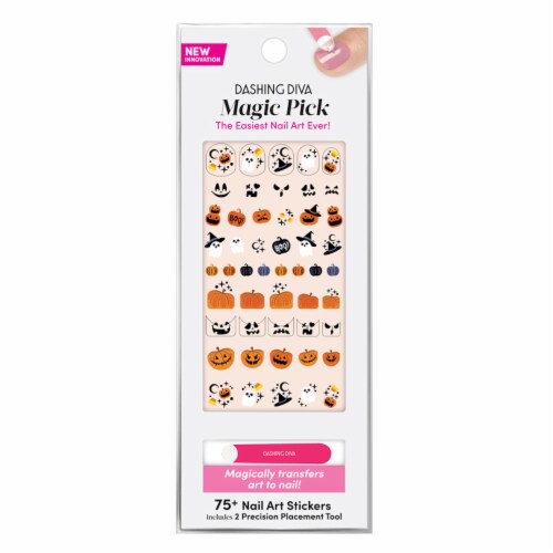Dashing Diva Magic Pick Pumpkin Patch Nail Art Stickers Perspective: front