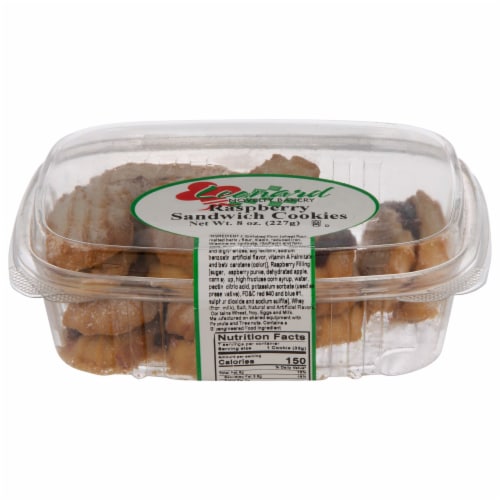Leonard Novelty Bakery Raspberry Sandwich Cookies Perspective: front