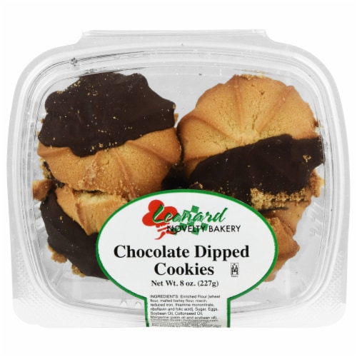 Leonard Novelty Bakery Chocolate Dipped Cookies Perspective: front