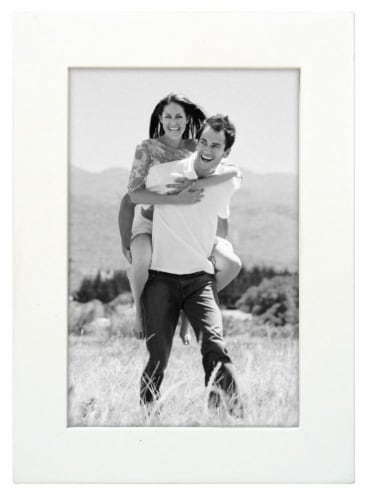 Malden White Linear Picture Frame Perspective: front