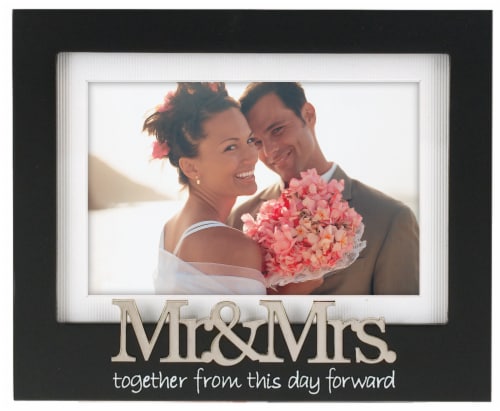 Malden Mr. and Mrs. Matted Picture Frame - Black Perspective: front