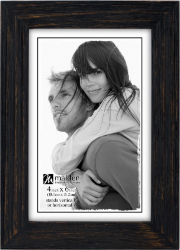 Malden Linear Distressed Frame - Black Perspective: front