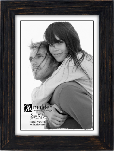 Malden Linear Distressed Frame - Black Perspective: front