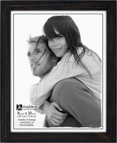 Malden Linear Distressed Frame - Black Perspective: front