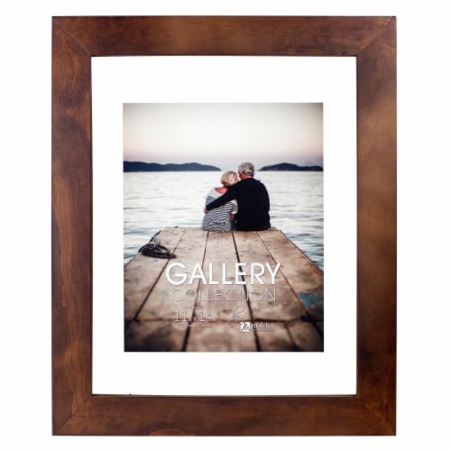 Malden Walnut Floating Glass Picture Frame Perspective: front