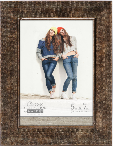 Malden Textured Metallic Wash Picture Frame - Brown Perspective: front