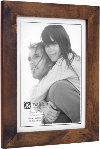 Malden Stone Wash Linear Picture Frame - Walnut Perspective: front