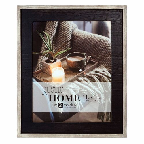 Malden Rustic Woods Wall Picture Frame - Black/Rustic Brown Perspective: front
