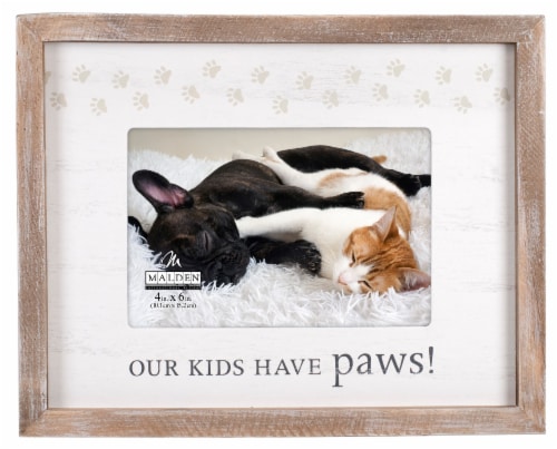 Malden Our Kids Have Paws Rustic Border Picture Frame Perspective: front