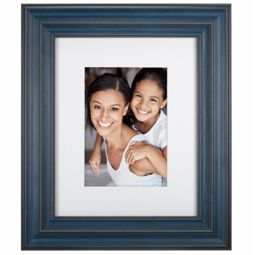 Malden 8 x 10 Inch Indigo Triple Ridge Picture Frame Perspective: front