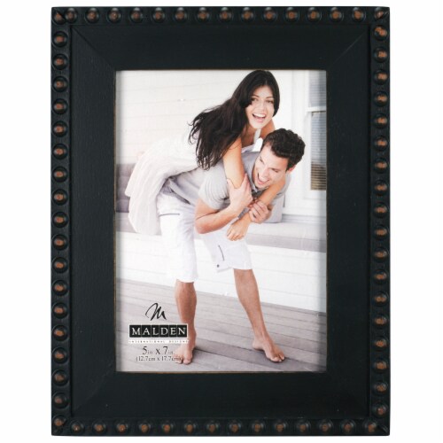 Malden Black Farmhouse Beaded Picture Frame Perspective: front
