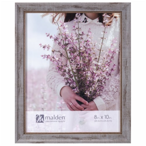 Malden International Designs 8 x 10 Inch Distressed Grey Picture Frame Perspective: front