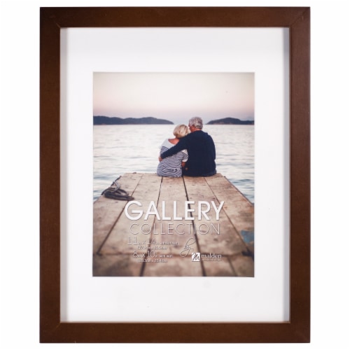 Malden International Designs Gallery Collection 11 x 14 Inch Walnut Picture Frame Perspective: front