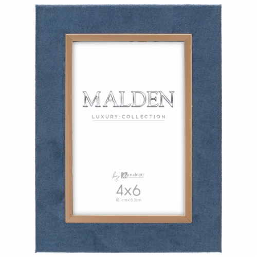 Malden Luxury Collection Velvet Photo Frame - Blue / Gold Perspective: front