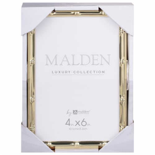 Malden Luxury Collection 4 x 6 Inch Picture Frame -  Bamboo Gold Perspective: front