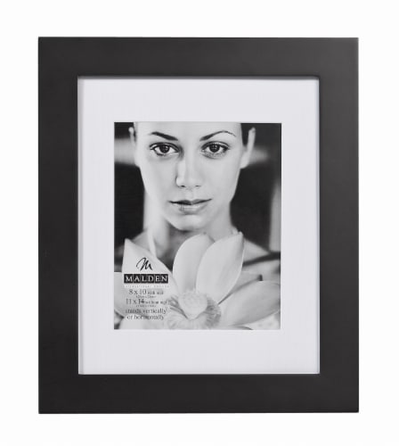 Malden Manhattan 8 x 10 Matted Picture Frame - Black Wood Perspective: front